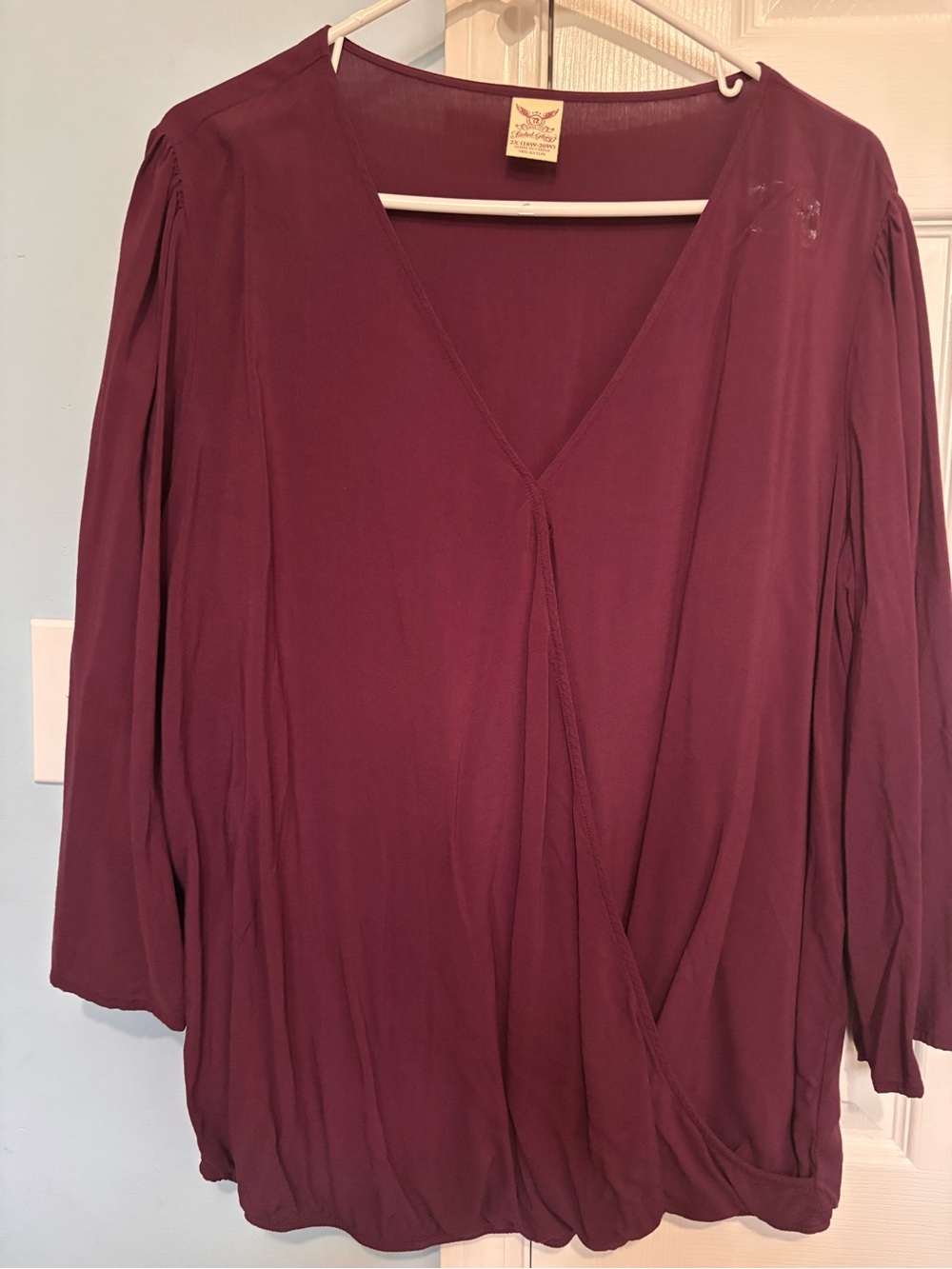 Faded Glory Burgundy V-Neck Wrap Tunic